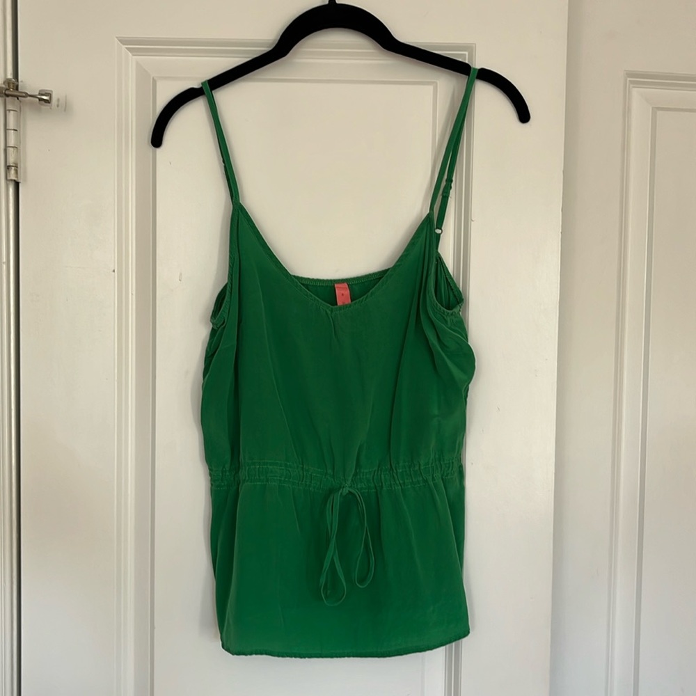 Eight Sixty Green Satin Tank Top